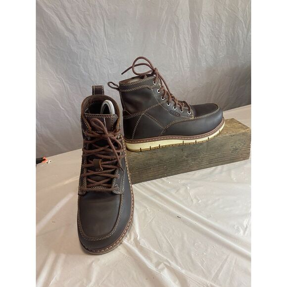 Keen Utility San Jose Waterproof Aluminum Toe Leather Brown‎ Work Boots-Size 5.5 - Picture 1 of 9